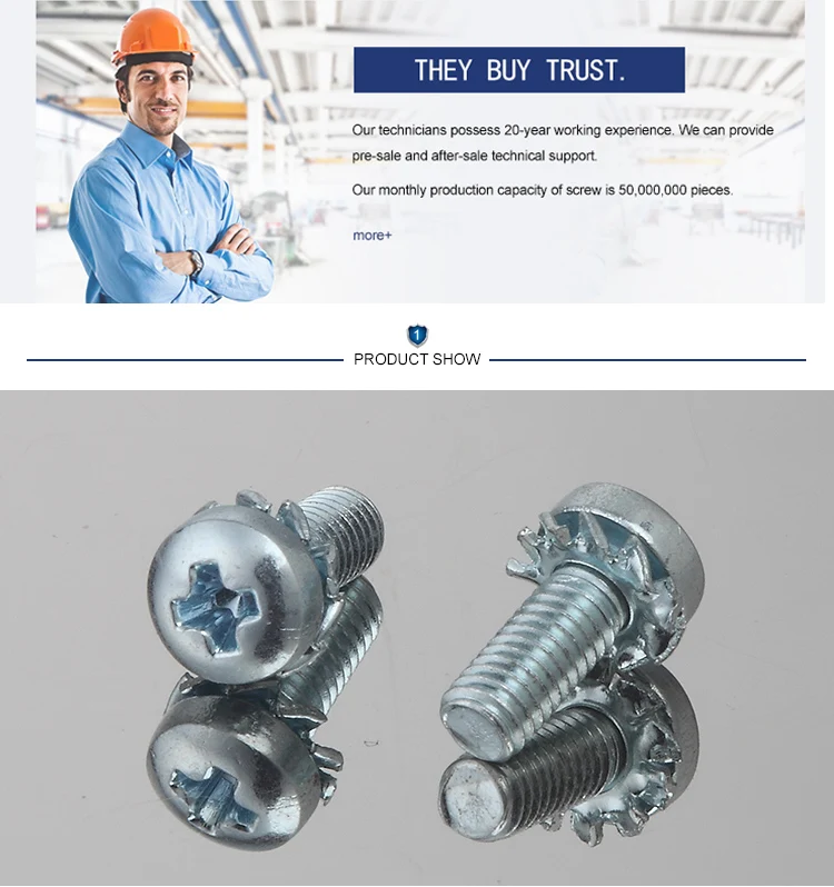  M3 x 12mm pan head carbon steel metal fasteners 10.9 bolts and nuts bolt sems screw with washer