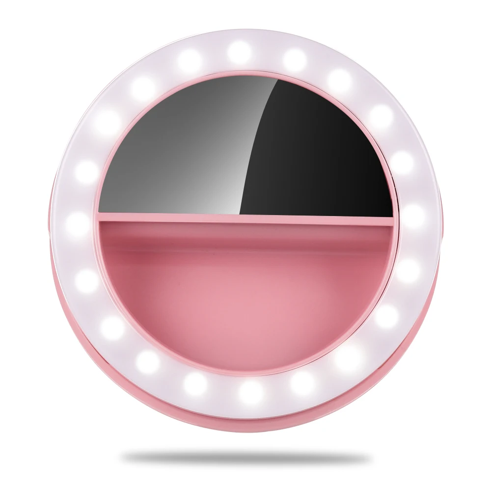 

Smart Stepless Regulating led Beauty Makeup Mirror Selfie Ring Light, White;pink;green
