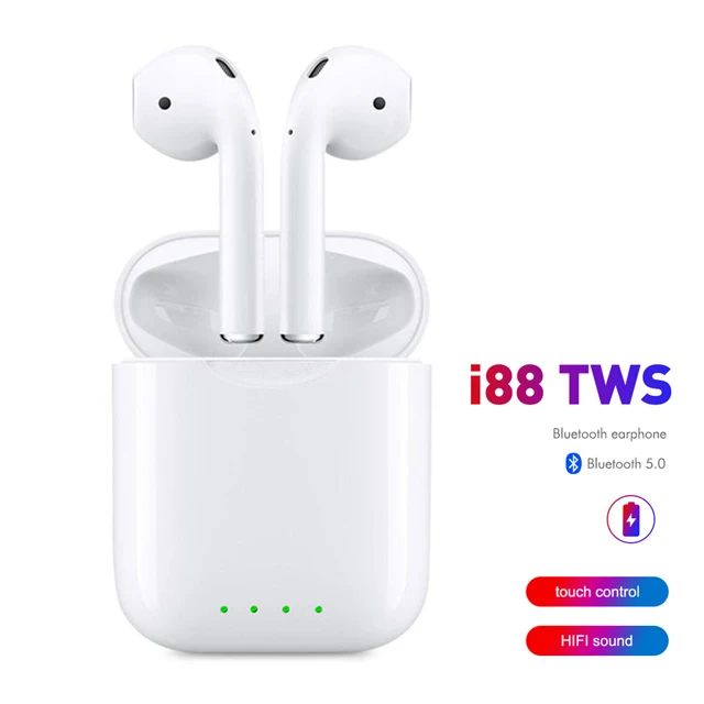 

TWS i88 bluetooth earphones Deep Bass Stereo Sound Noise Cancelling Headphone with Charging Case for iphone ipad Android
