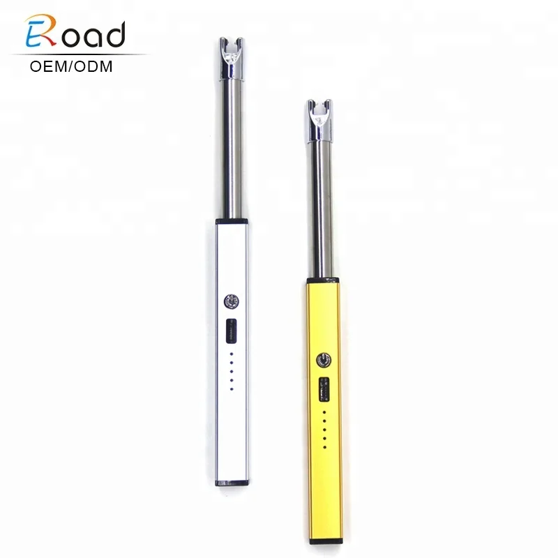 

Safety long handle BBQ Gas Stoves Camping Kitchen arc lighter usb rechargeable windproof, Red;blue black;gold;silver