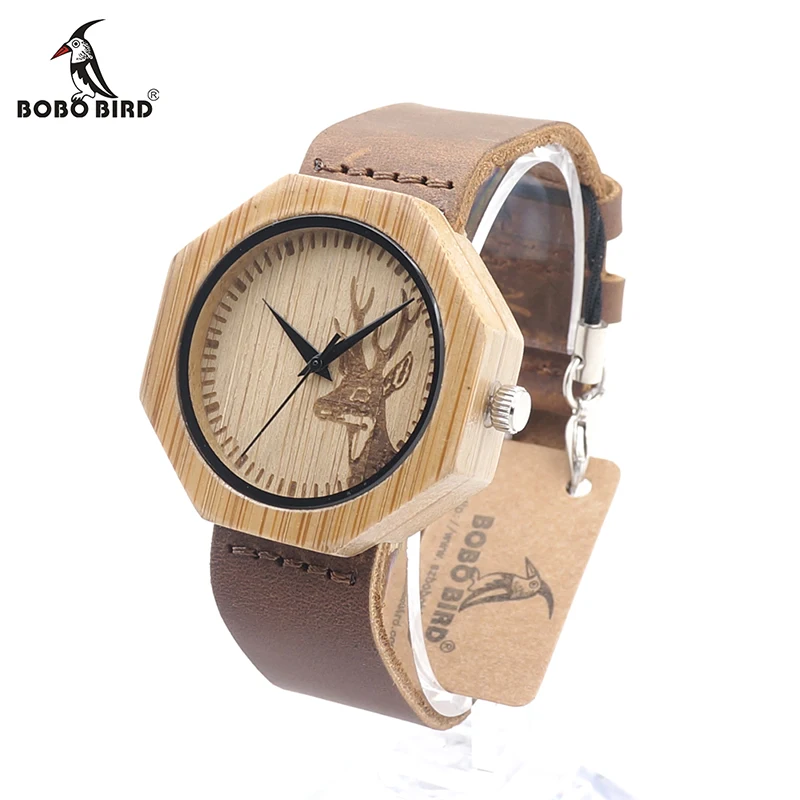 

BOBO BIRD Wooden Quartz ladies Wrist Watches Men wood quartz watch relogio masculino curren, Black