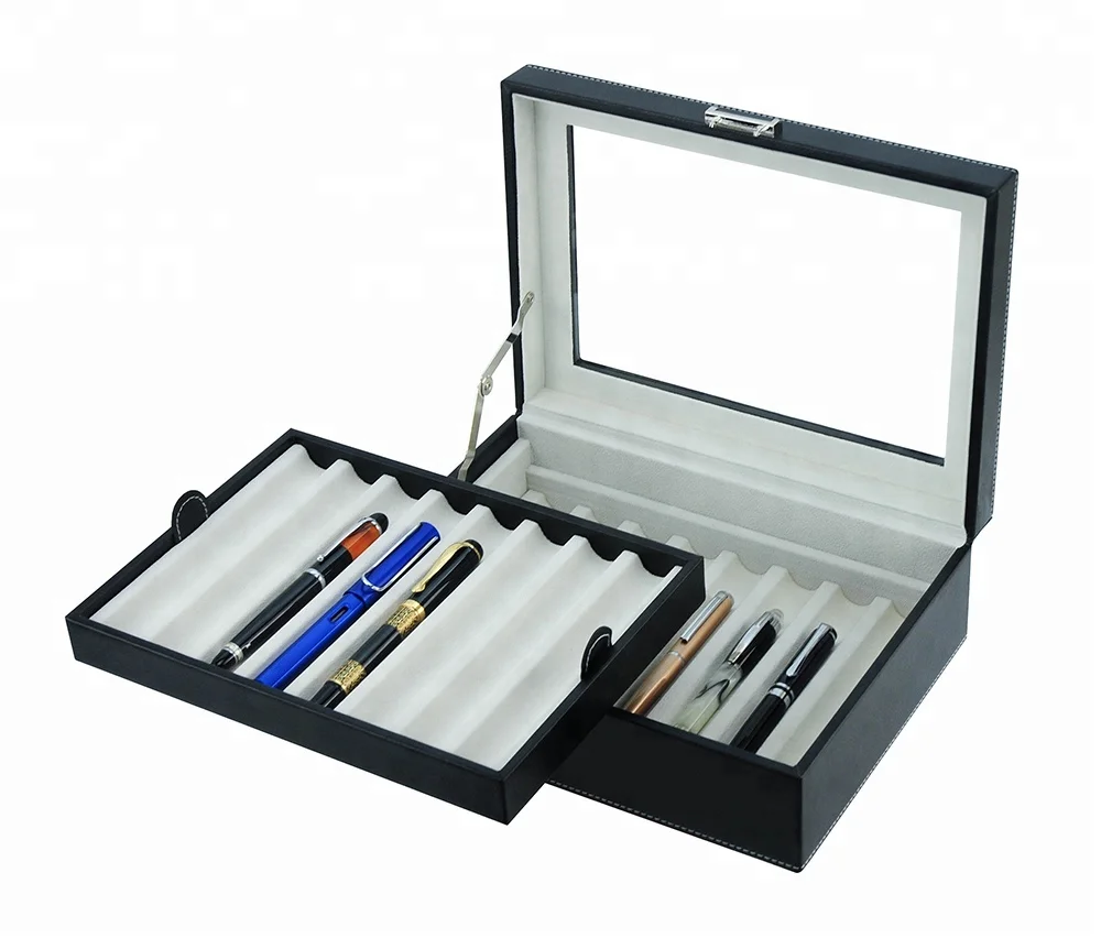 Fountain Pen Genuine leather collection box for 16 pieces 