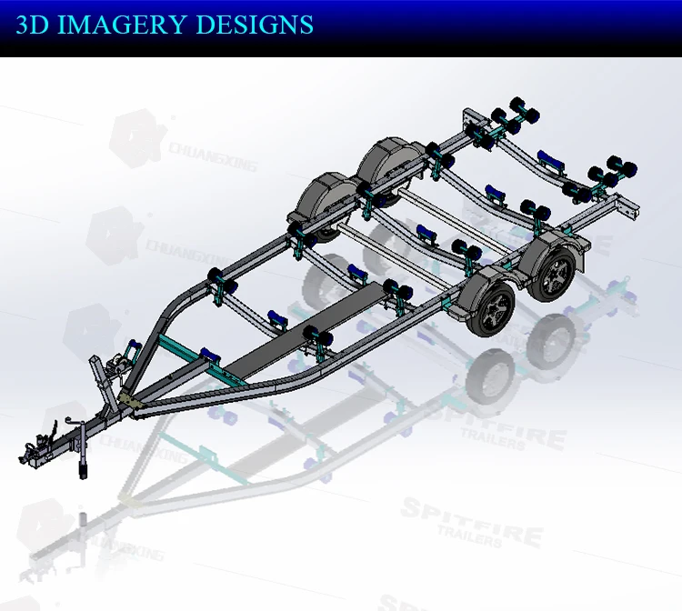 Aluminum I Beam Tandem Axle Boat Trailer With Rollers Buy Boat