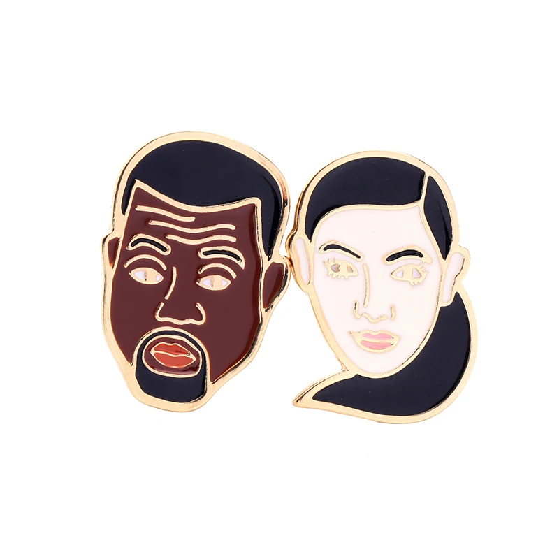 

ts00176 Lovely Jewelry Designs Wholesale Accessories Human Head Fashion Women Brooch Pin, As picture
