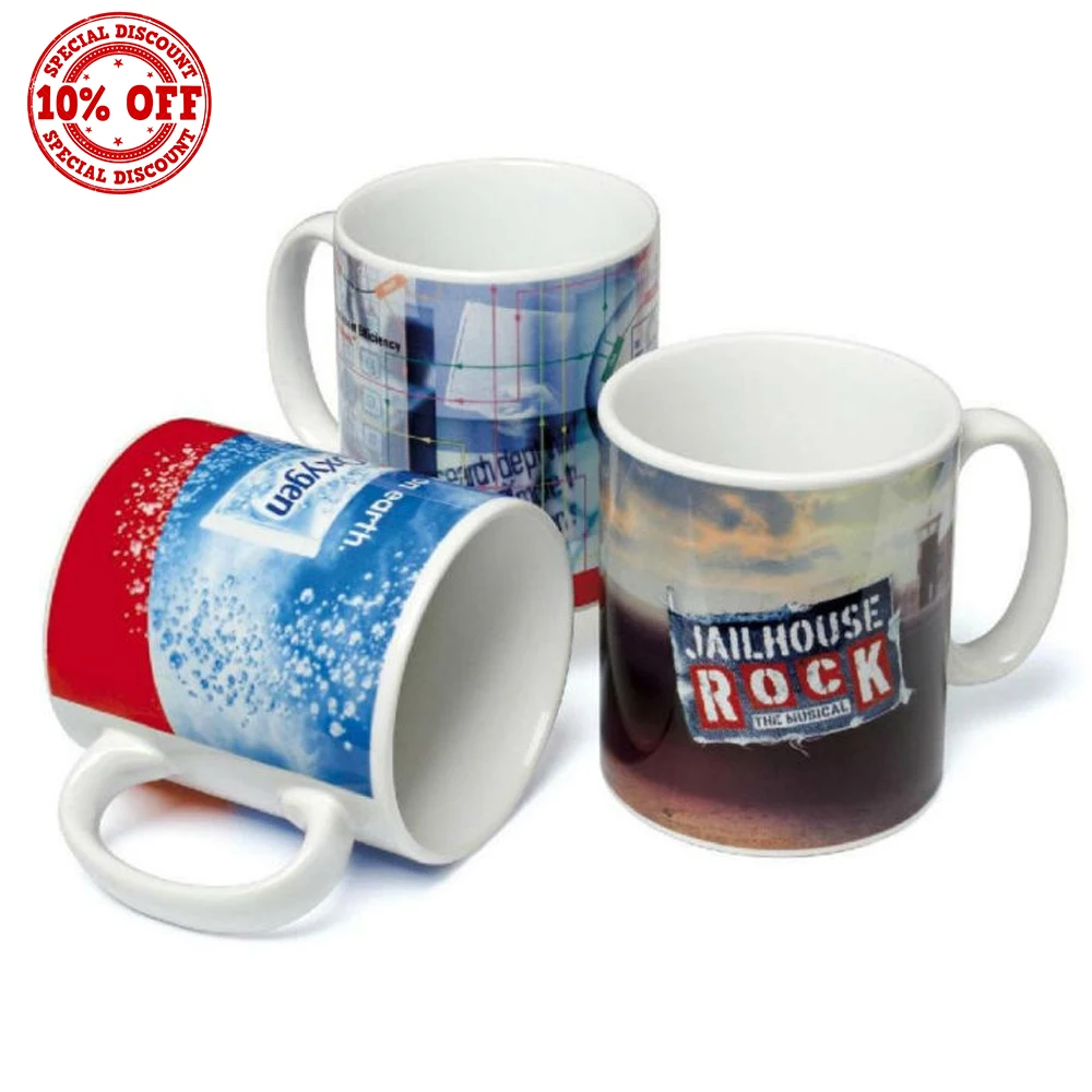 

11 oz Personalized White Sublimation Ceramic Coffee Mug for Picture Printing, 10 colors