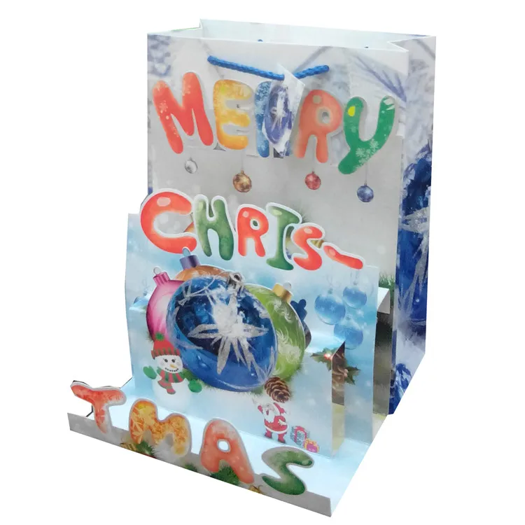 Customized Color Handmade Recyclable Portable Paper Gift Bag Children party shopping gift wrapping paper bag With Rope Handle