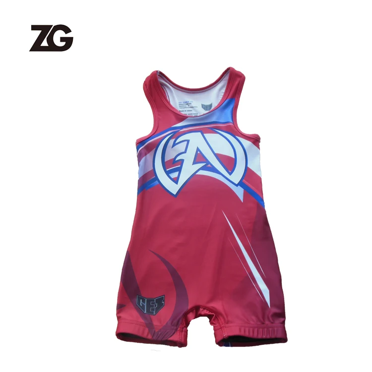 

Lycra Wrestling One Piece Tops Customize Wrestling Uniform Wrestling Singlet Red, Customized color