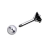 CZ Stone Black Titanium Plated Helix Piercing for Ear Tragus