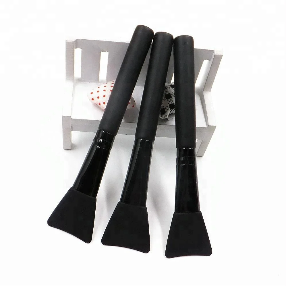 

High Quality Eco-friendly All Black Silicone Brush for Facial Mask, Black, custom
