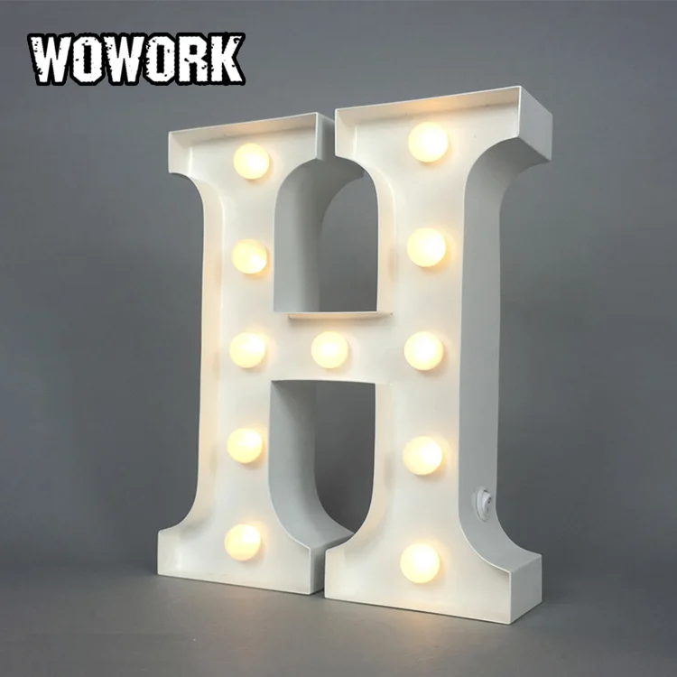 WOWORK LED letter bulb sign warm lights letter bulb lights sign for Christmas Party decorations