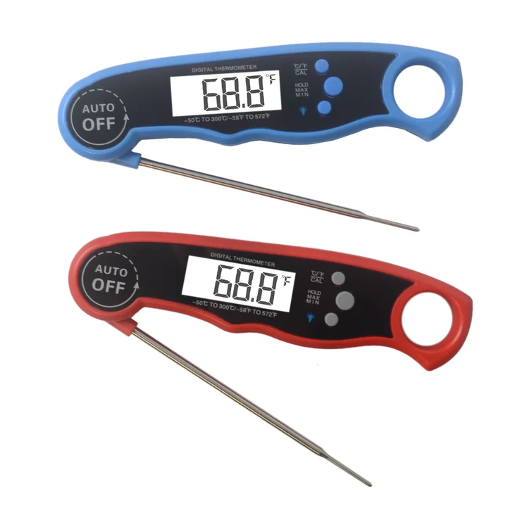 

Ultra Instant Read Backlit Display Foldable Waterproof BBQ Thermometer Auto-Off Probe Meat Thermometer