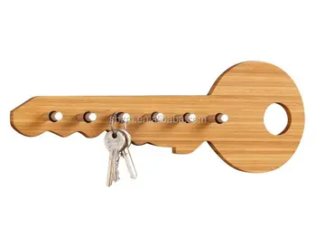 100 natural bamboo wooden wall mounted hanging key shaped storage