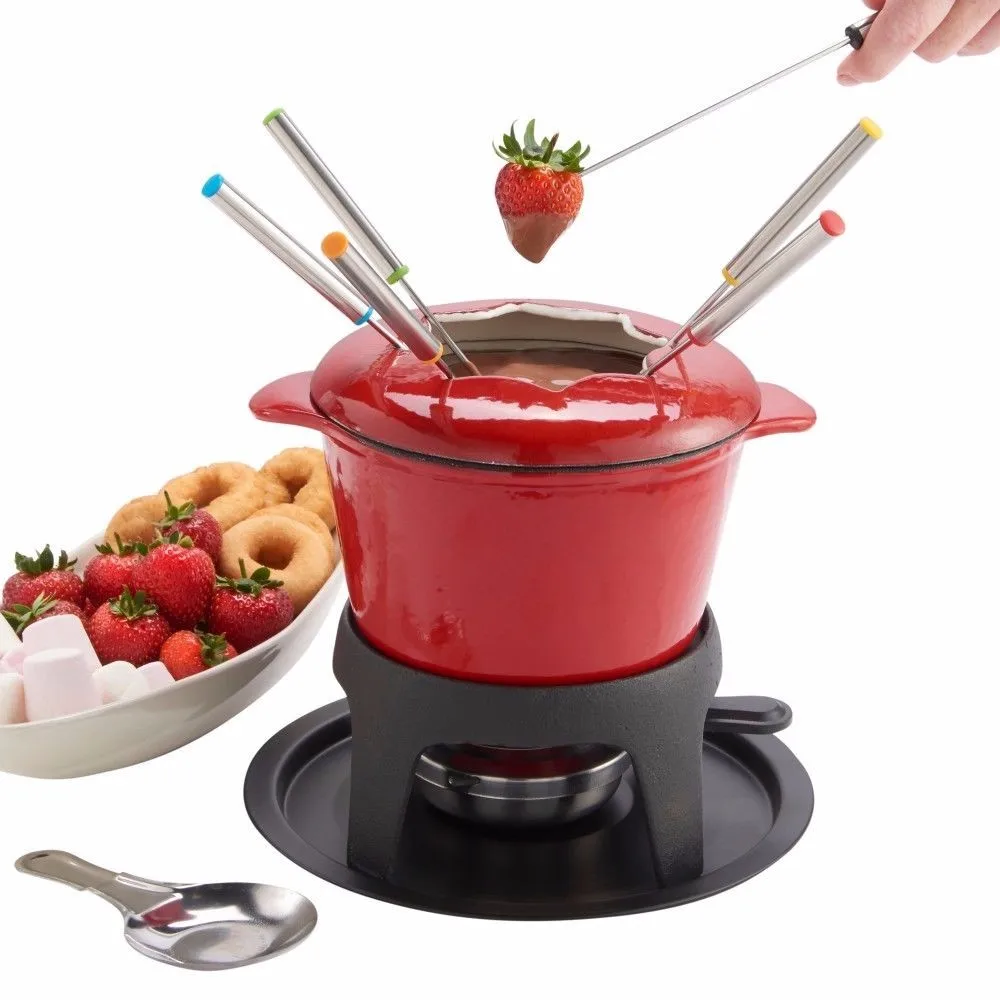 Lugano Porcelain Enamel Mini Cheese Fondue Cast Iron Fondue Buy