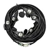 50FT Power Extension Cord 3 Prong 5-15R Female Socket Blue LED Indicator 14 Gauge SJTW Cable Male Plug To Female Connector