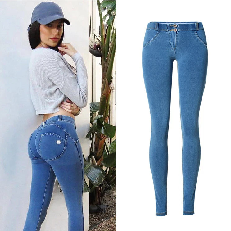 

Fancy new product stretch skinny denim push up butt lift jeans women in stock