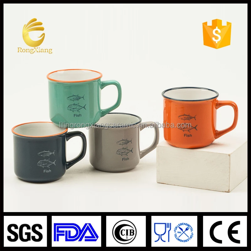 
factory manufacturer hot sale cheap bulk customized printed ceramic enamel mug 