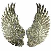 

Sliver Gold Sequins patch DIY Wings patches Appliques for clothes Sew-on embroidered patch R151