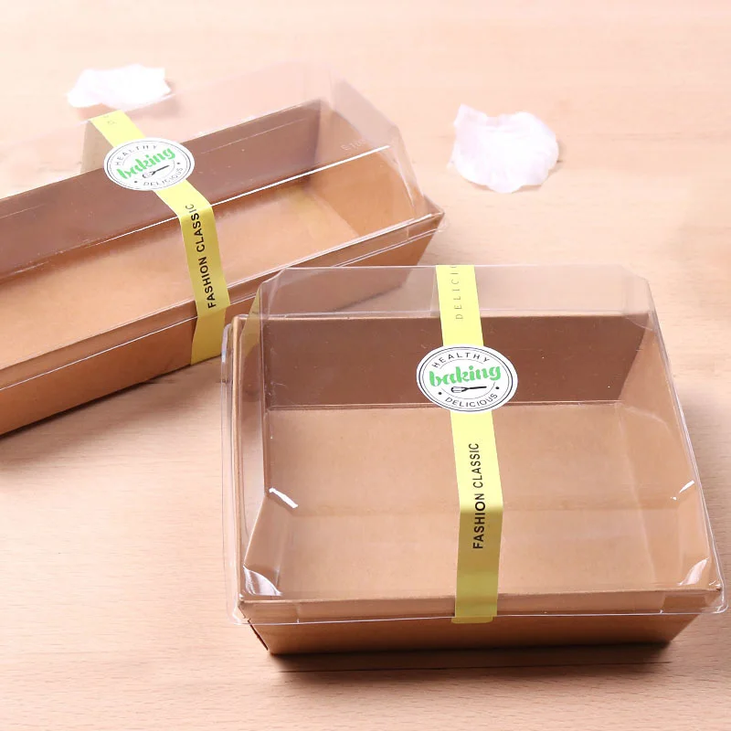 Boite A Gateau Jetable En Papier Kraft Avec Couvercle En Plastique Transparent Pour Sandwich Hamburger Pain Chaud Emballage De Nourriture Buy Boite A Sandwich Gateau Boite Kraft Boite De Papier Product On Alibaba Com