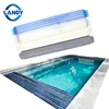 PVC PC Slatted electronic pool cover,Blue and Black polycarbonate swimming pool cover automatic