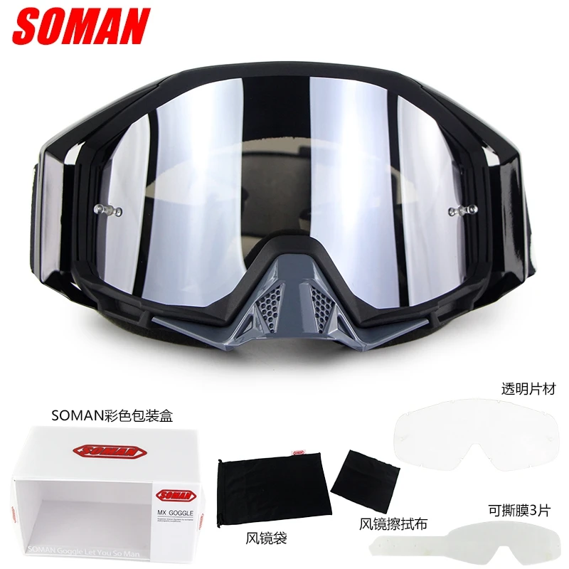 

Racing motocross goggle motorcycle glasses MX gafas with tear off films and extra clear len Soman SM13