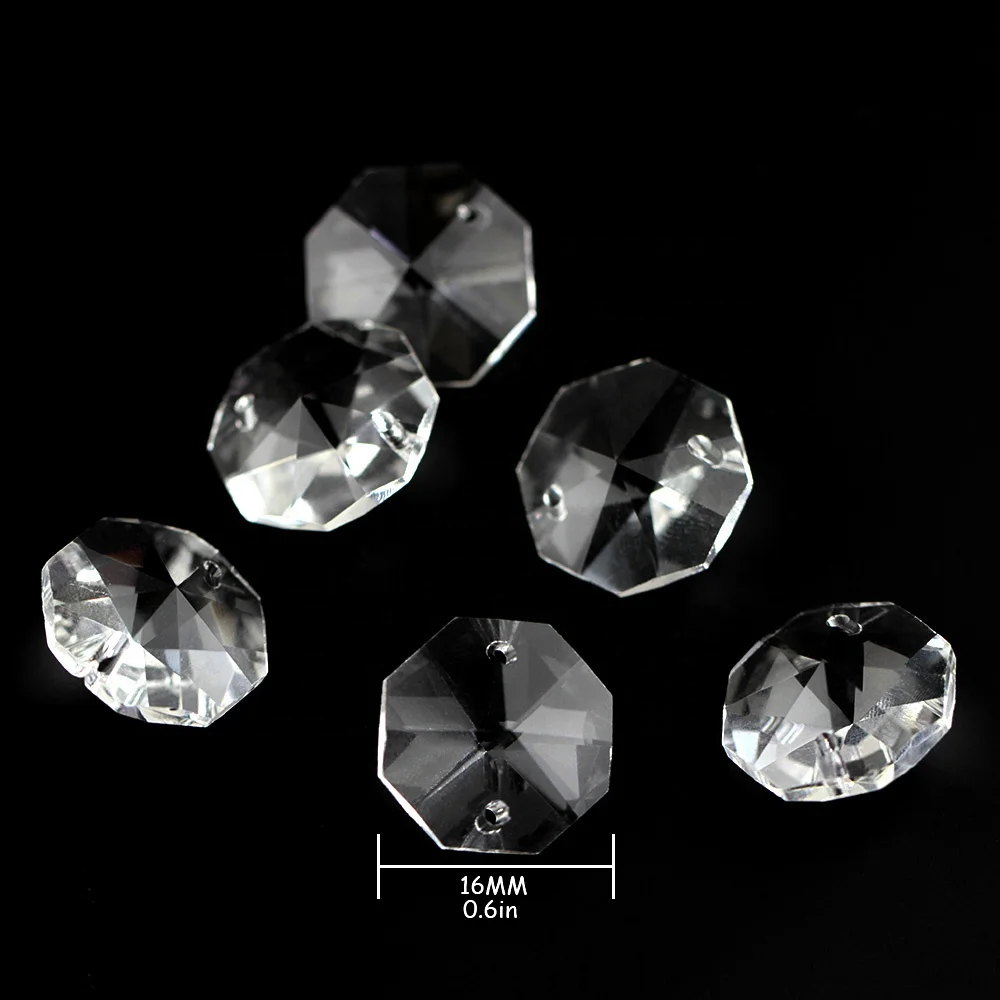 

Free Shipping 16mm 100pcs with clear crystal glass beads 16-faceted for chandelier clothes jewelry decoration