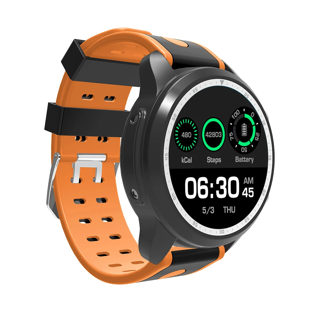 

KC03 Android Wear SmartWatch with 4G Health Care Sports Monitor GPS Sim Card Bluetooth Smart Watch, Black/orange/grey