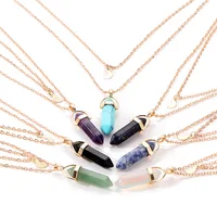 

Fashion Colorful natural stone necklace women jewelry hot selling amazon Wholesale NS801867