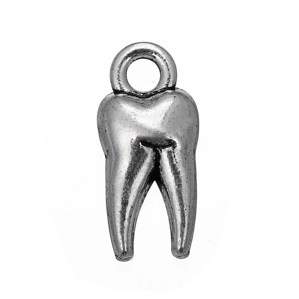 

wholesale trendy alloy antique silver plated tooth dentist dental hygienist charm for DIY jewelry