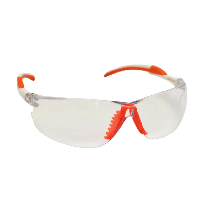 Ce,Ansi Z87.1 Soft Rubber Tips Arms Medium Impact Protection Classic Safety Glasses Orange