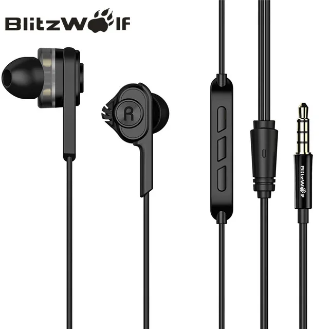 

BlitzWolf 3.5mm Wired Earphone With Mic In-ear Earbuds Earphones With Microphone Universal For Samsung For iPhone 6s Smartphone, N/a