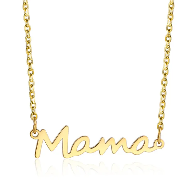 

18k gold gift stainless steel letter mama alphabet pendant necklace