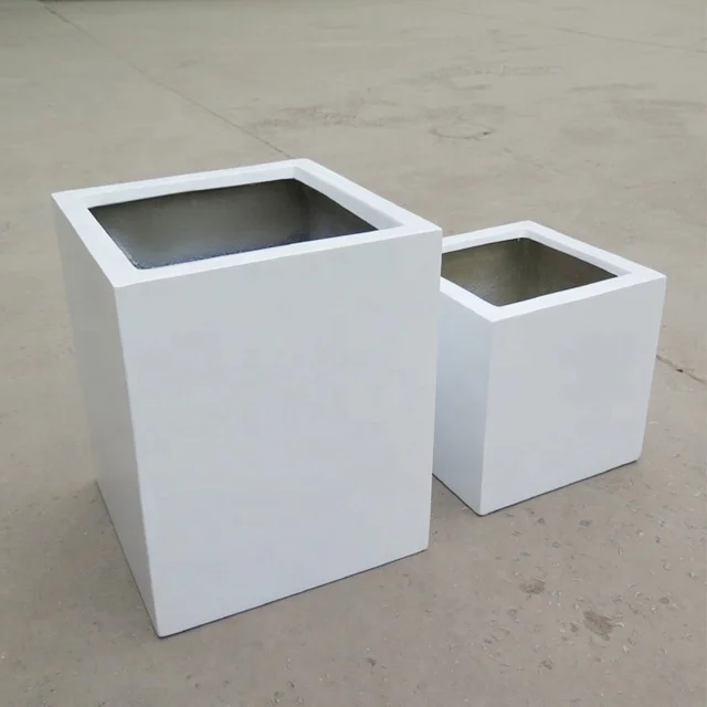 户外玻璃钢花盆白色圆形花盆锅家商用花园公园花盒