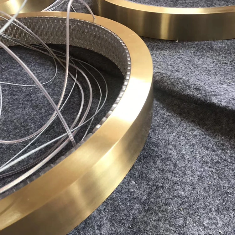 New Style indoor ring led circle gold chandelier modern Aluminum acrylic pendant led linear light