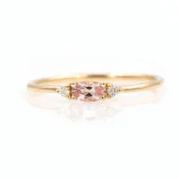 

925 silver jewelry minimalist pink zircon latest gold finger ring