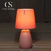 Old trendy fashion cheap ceramic desk light with cloth lampshade
