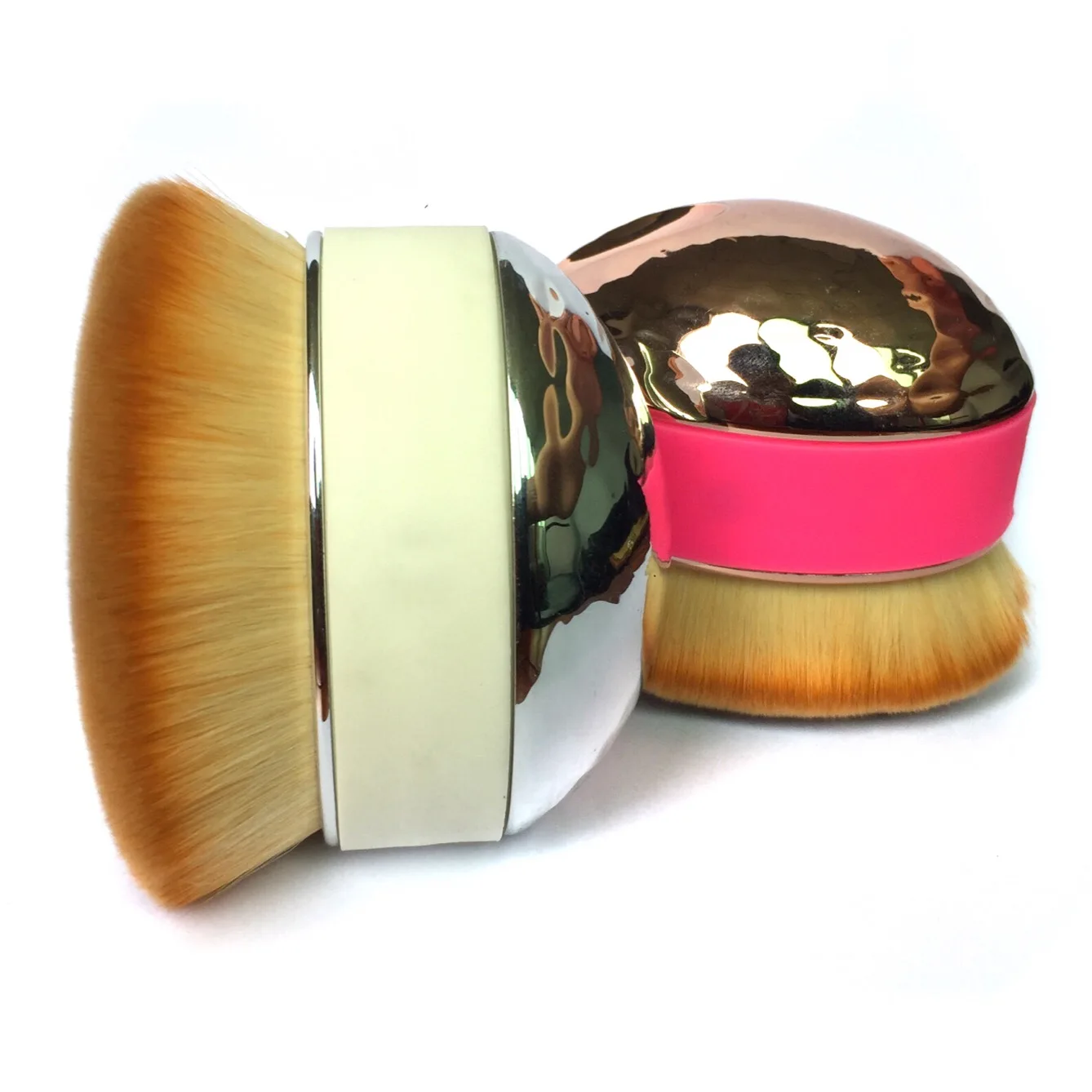 travel storage cheap single wholesale gold low moq vegan oval make up egg makeup oval flat top foundation rose gold kabuki brush