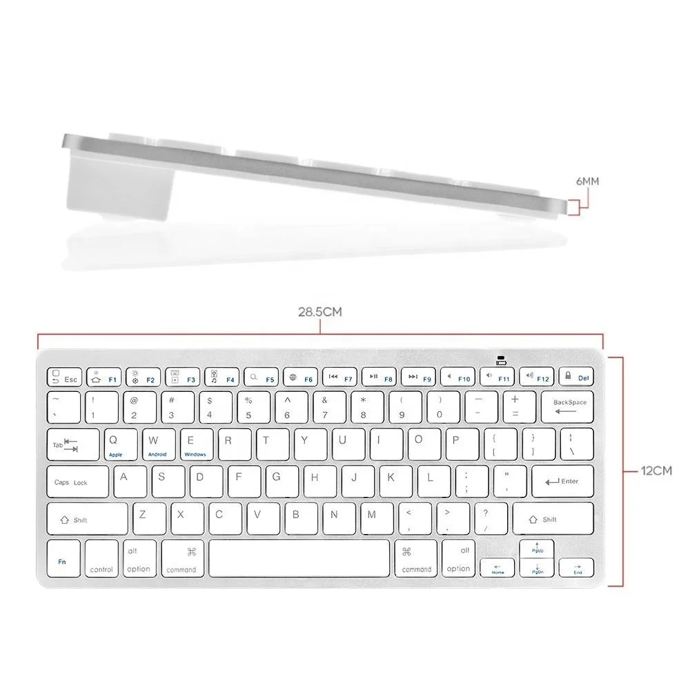 

wireless bluetooth keyboard 78 keys for Apple Mac, Silver