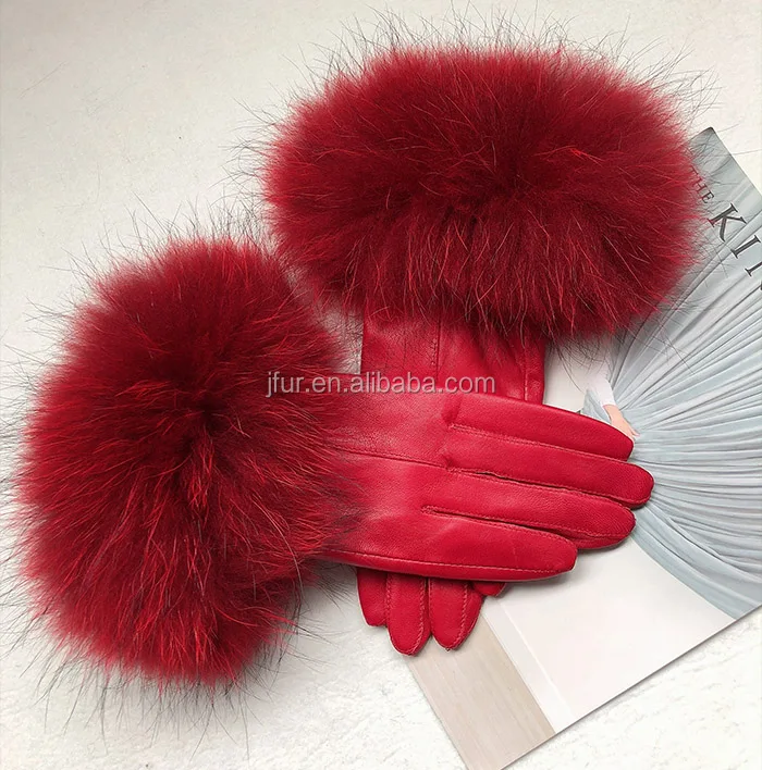 raccoon fur gloves