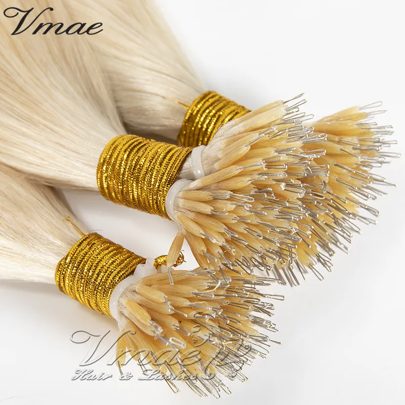 

VMAE Ukrainian 100g Natural Color 60 613 Straight Hairpiece Double Drawn Virgin Human I U Flat Tip Prebonded Hair Extensions