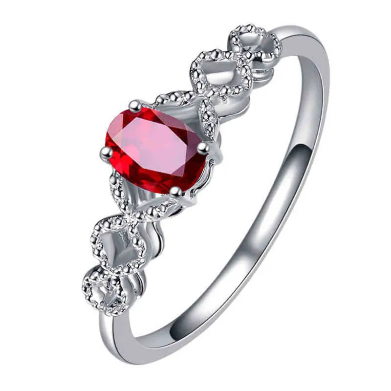 

wholesale trendy diamond 1.03ct natural ruby gem stone engagement wedding ring 18k white gold jewelry