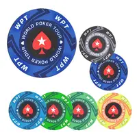 

Top grade ultimate UV protect code 40 mm coin size 10 gs ceramic decals casino clay European world tour heart Texas poker chips