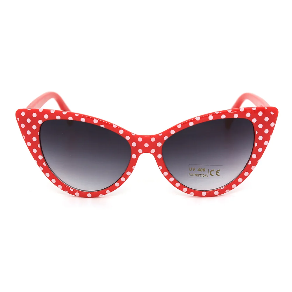 

A0307 Superhot Eyewear Classic Vintage Cateye Sun glasses Women Retro Polka Dots Cat Eye Sunglasses