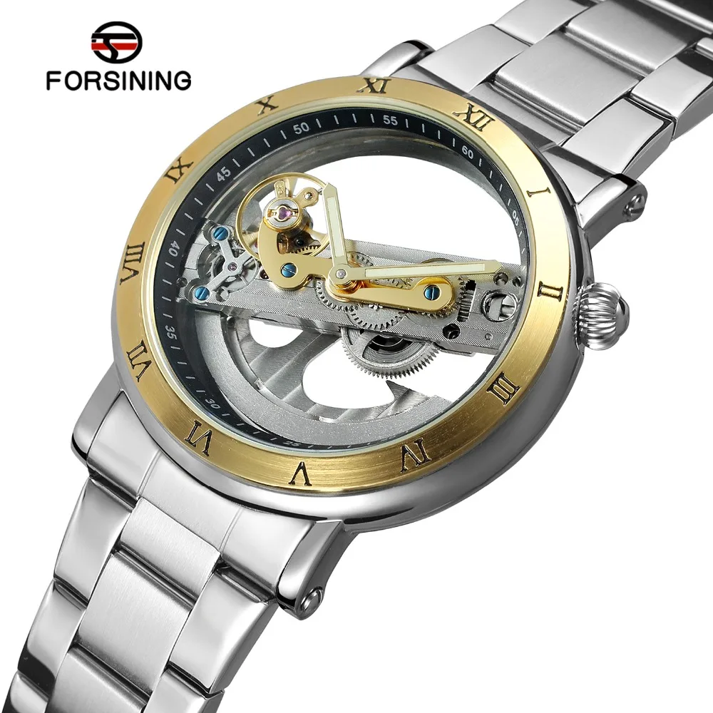 

2019 Forsining Factory Hot Selling Men Skeleton Automatic Water Resistant Watches, 6 colors