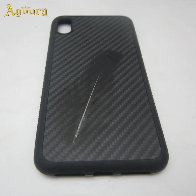 

Carbon fiber phone case with feather for iphone Xmax, Black