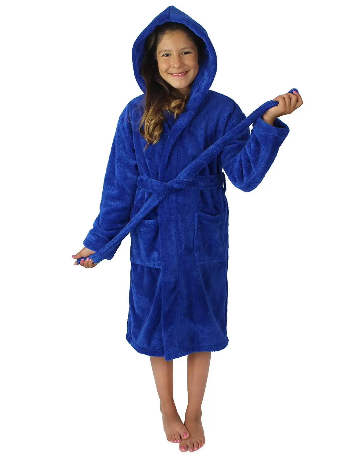 Kids Plush Shawl Fleece Bathrobe Made in Turkey TowelSelections Boys Robe