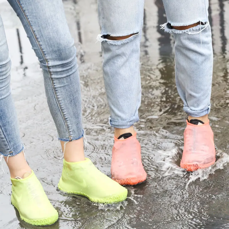 

Reusable Silicone Boot And Shoe Covers, Shoe Covers For Rainy Days, Clear black, clear, peachy, fluorescent yellow