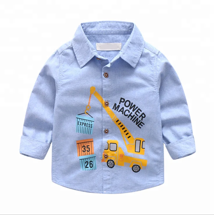 

Printed Long-sleeve Boy's Shirt, White