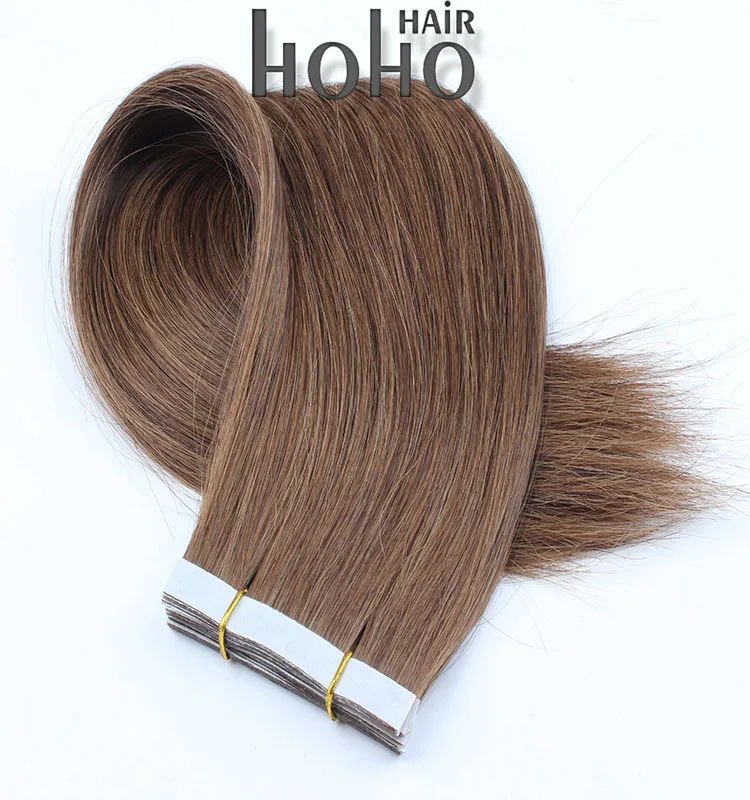 

Top quality brown double drawn tape in human hair