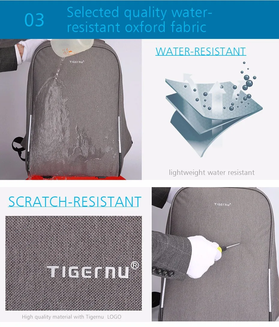 2017 Tigernu Anti-thief USB charging 15.6inch Business laptop backpack for women Men Backpack school backpack Bag Male Mochila