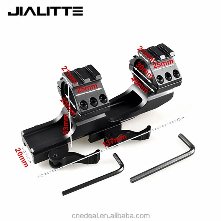 

Jialitte J049 1inch /30mm Quick Release Cantilever Weaver Forward Reach Dual Ring Rifle Scope Mount, Black